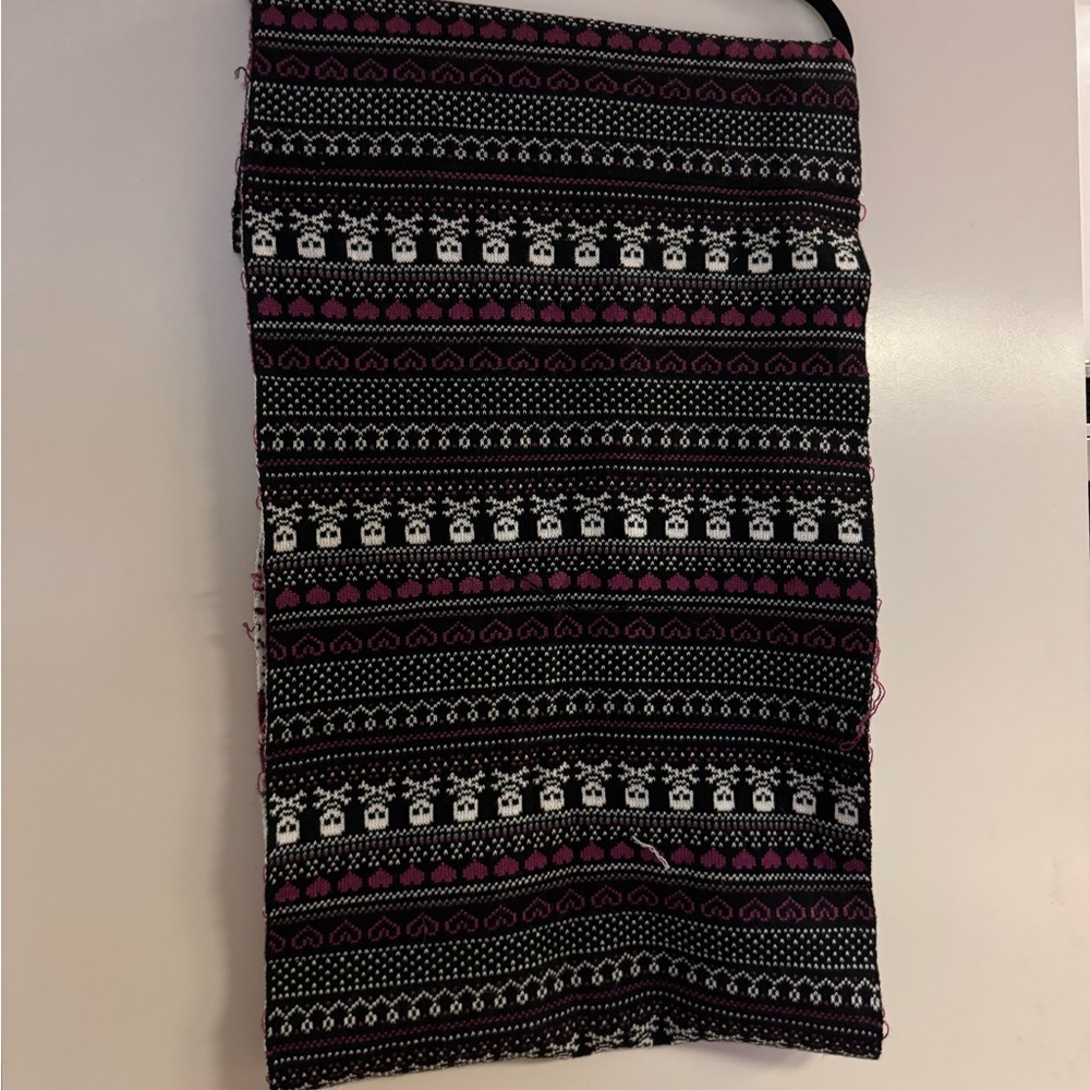 TORRID Infinity Scarf Skulls Hearts Purple Black Goth Halloween